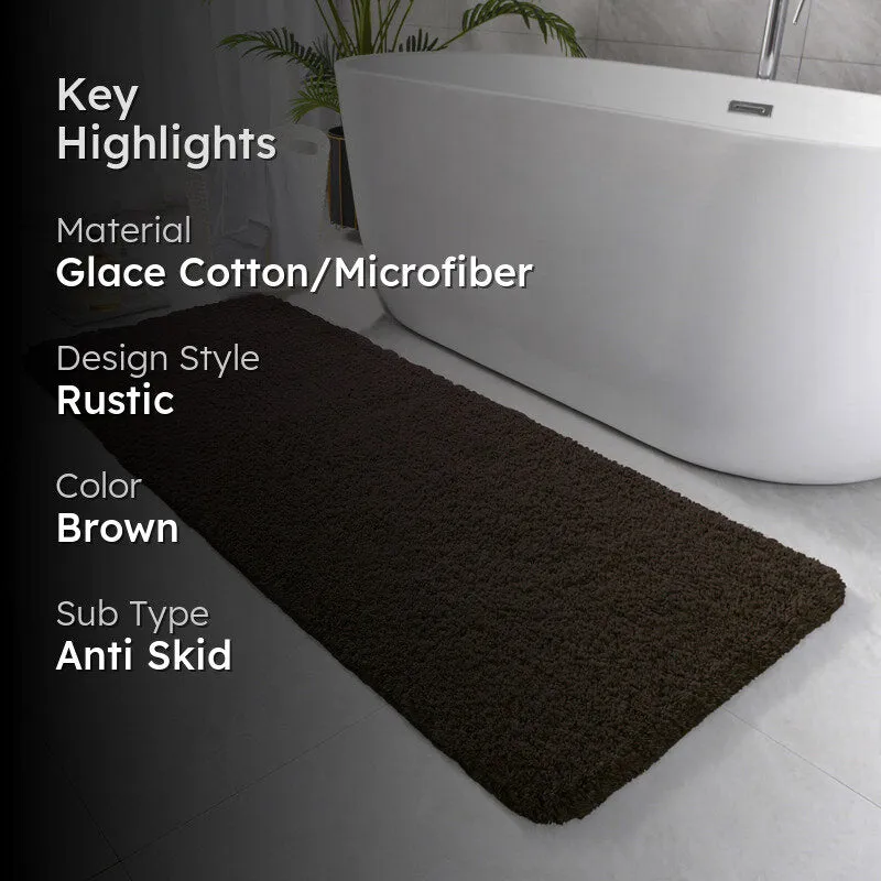 Nuo Luxe Micro Fiber Runner Rug - Coffee Brown media 2