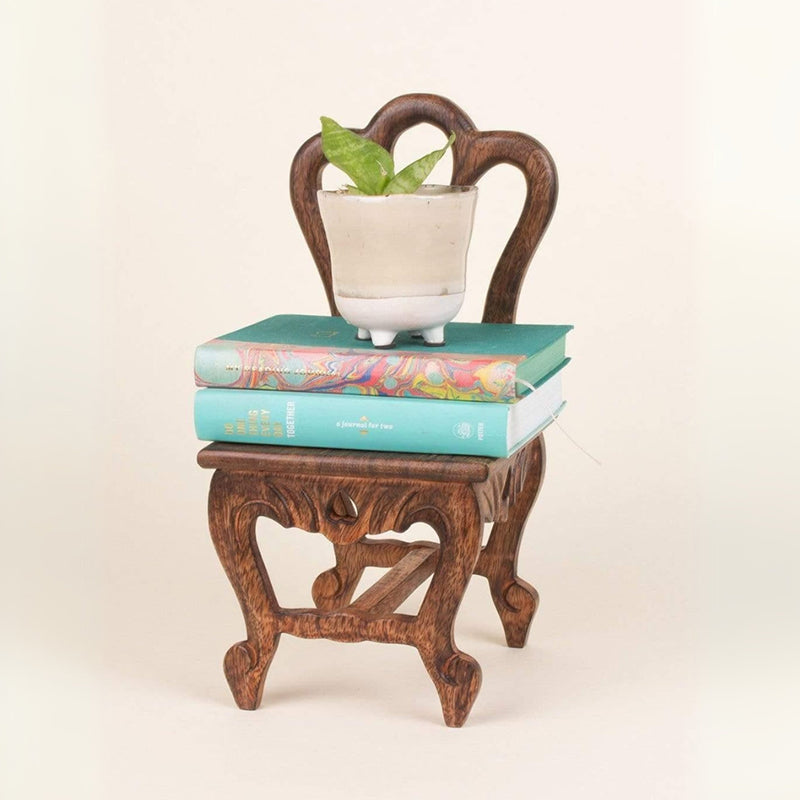 Alice Mini Chair Handcrafted Wooden Wall Shelf image 5
