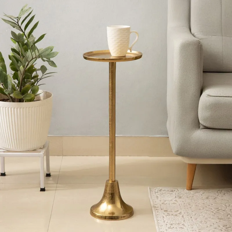 Minimal Stem Aluminum Side Table - Gold media 1