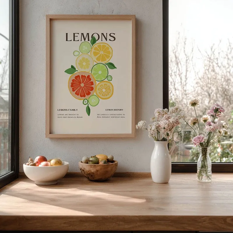 Sunlit Citrus Archival Canvas Wall Art - Brown media 7