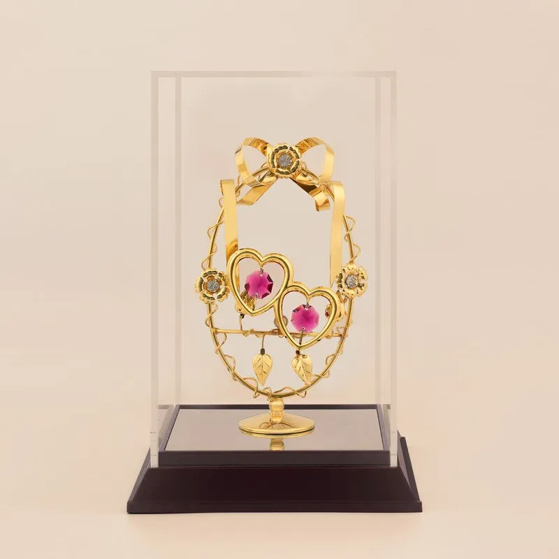 Golden Heart Union 24K Gold Plated Mild Steel Showpiece media 3