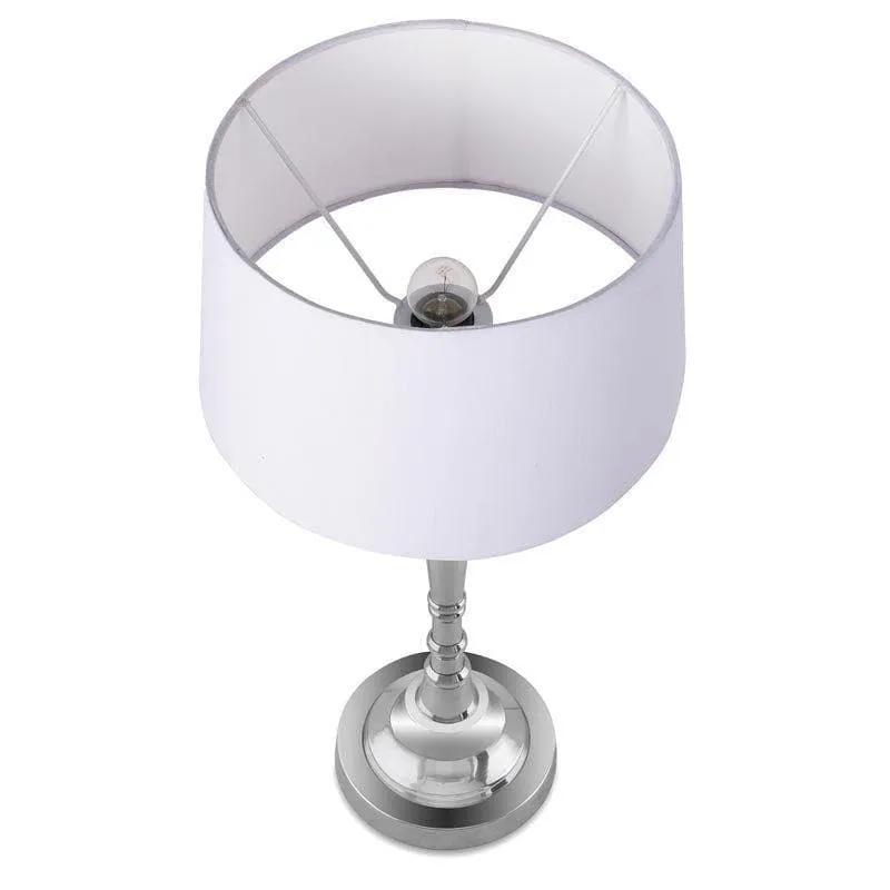 Zenith Glow Fabric Table Lamp - Silver,White media 3