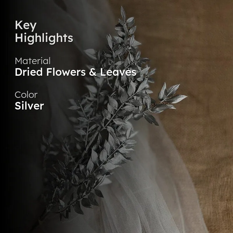 Dried Ruscus Bunch (Silver) - Set Of Three media 2
