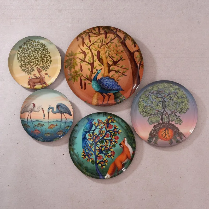 Mayur Harmony Wall Plates - Set of Five media 1
