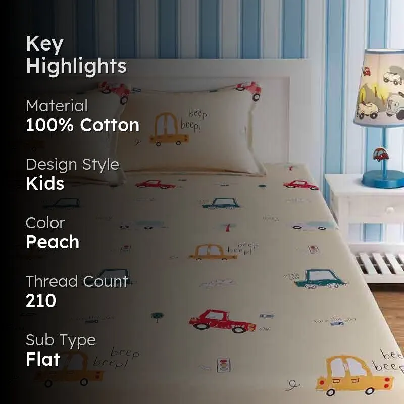The Honking Cars Cotton Bedsheet  - 210 TC media 2