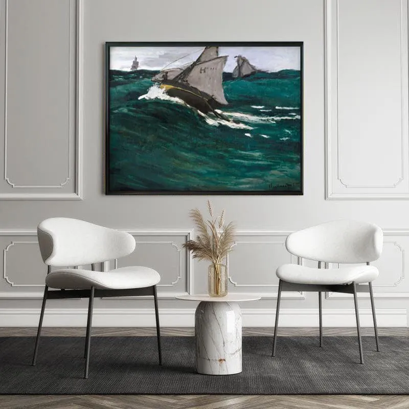 The Green Wave 1867 By Claude Monet - Black Frame media 5