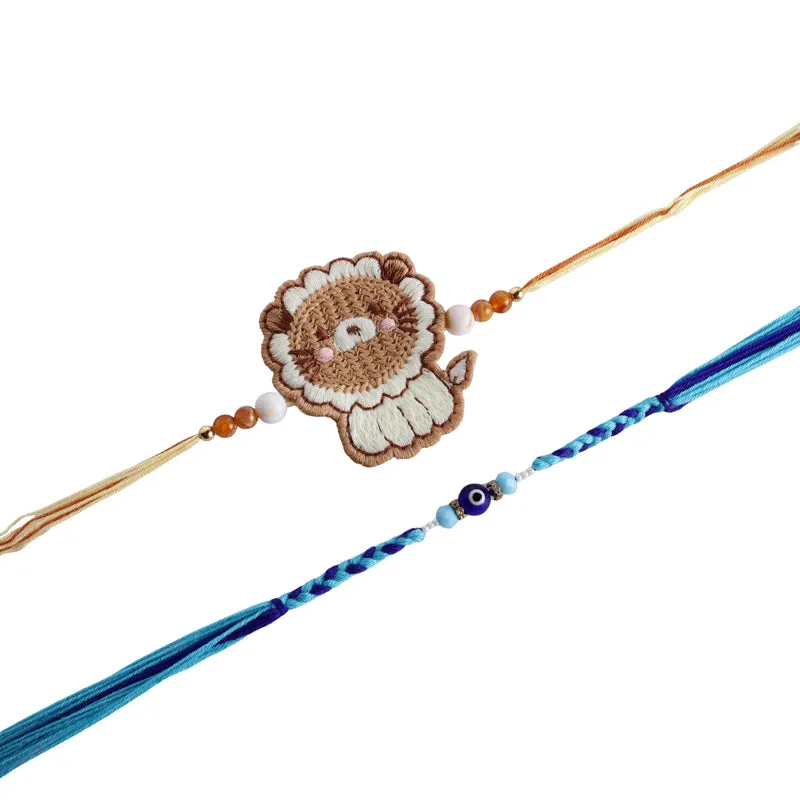Lion Rakhi with Roli Chawal - Three Piece Set media 5