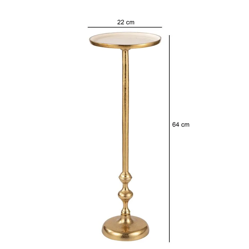 Ornamental Stem Aluminum Side Table - Gold media 6