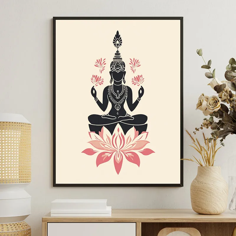 Padma Buddha Canvas Wall Art With Resin Frame media 1