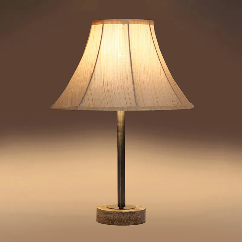 Ceylon Arc Rodin Wooden Table Lamp - OffWhite,Silver,White media 6