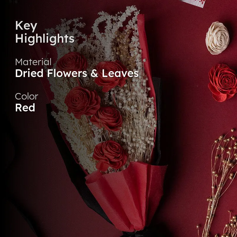 Timeless Maroon Bloom Naturally Dried Boquet Box media 2