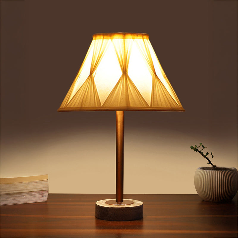 Pleatra Pinch Rodin Wooden Table Lamp - Ivory,Copper,White