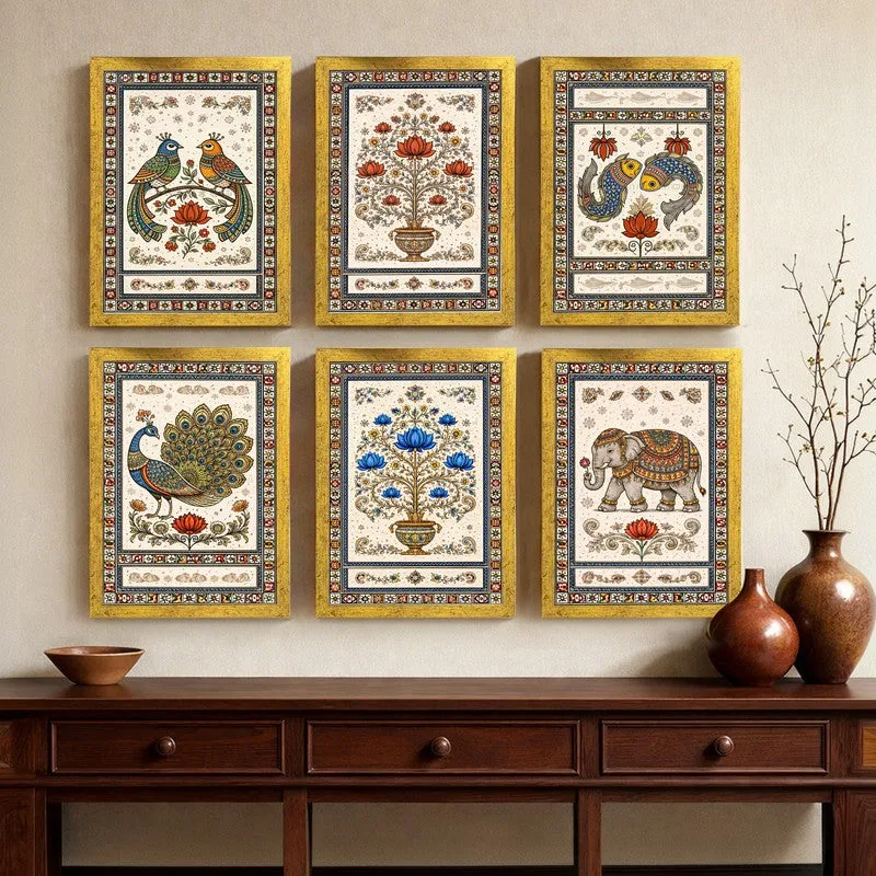 Majestic Animals Paper Wall Painting With Frame - Set Of Six media 6