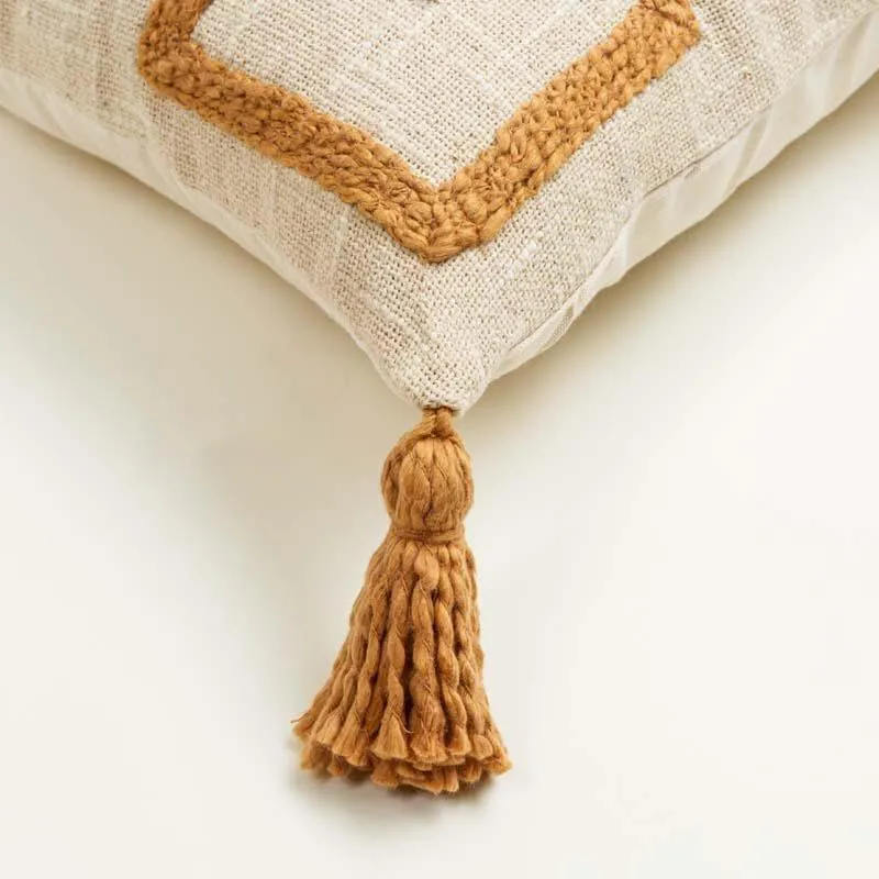 Tufted Caramel Cushion Cover - Set Of Two media 4