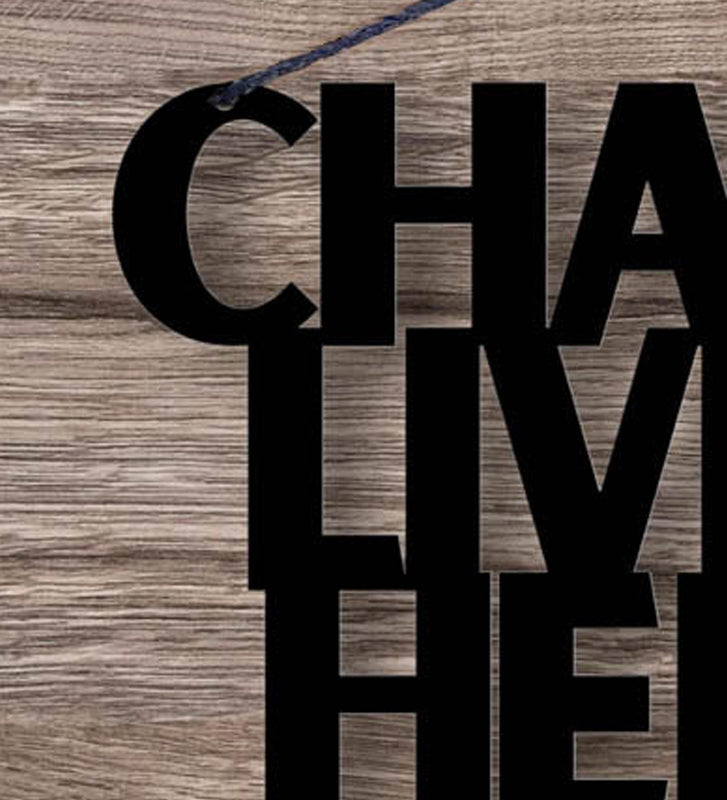 Chaos Lives Here Typography Mild Steel Wall Accent media 4
