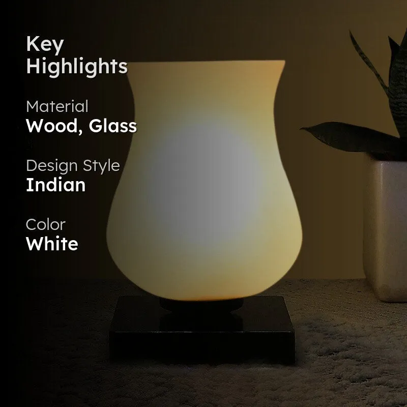 Gleamoray Milky Glass Table Lamp - White media 2