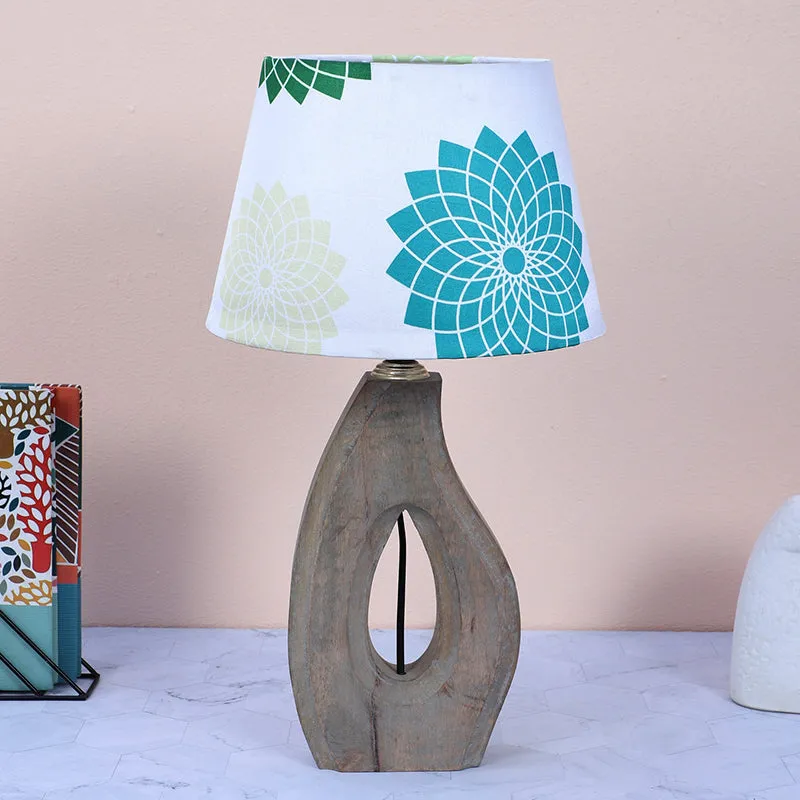 Akari Runes Printed Mango Wood Table Lamp - Multicolor media 2
