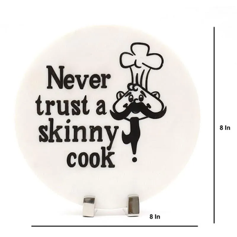 Cooking Motto Hand Painted Marble Showpiece media 4