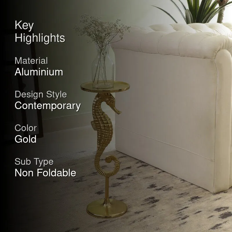 Seahorse Base Aluminum Side Table - Gold media 2