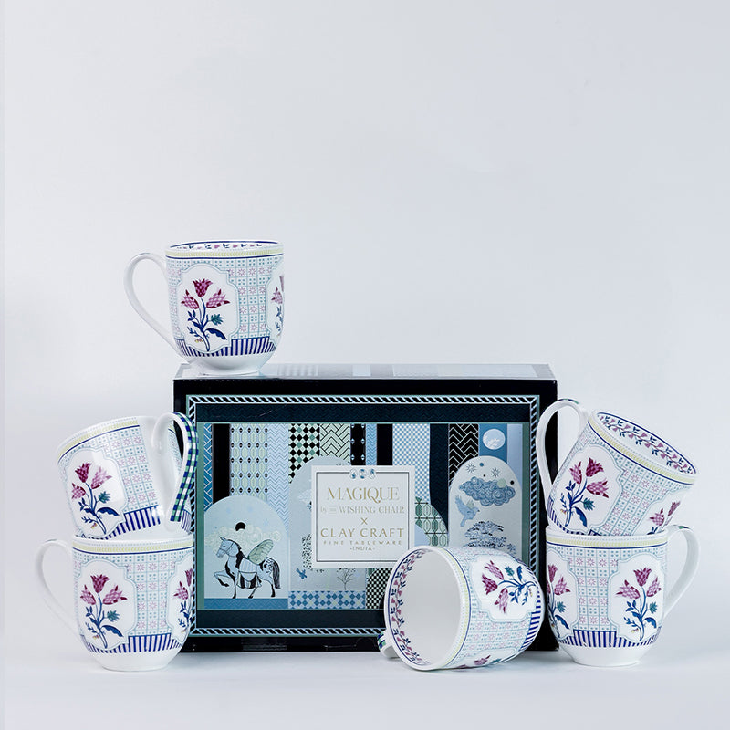 Magique: Bouquet Tulip Garden Fine China Mug (200 mL Each) - Set of Six media 8