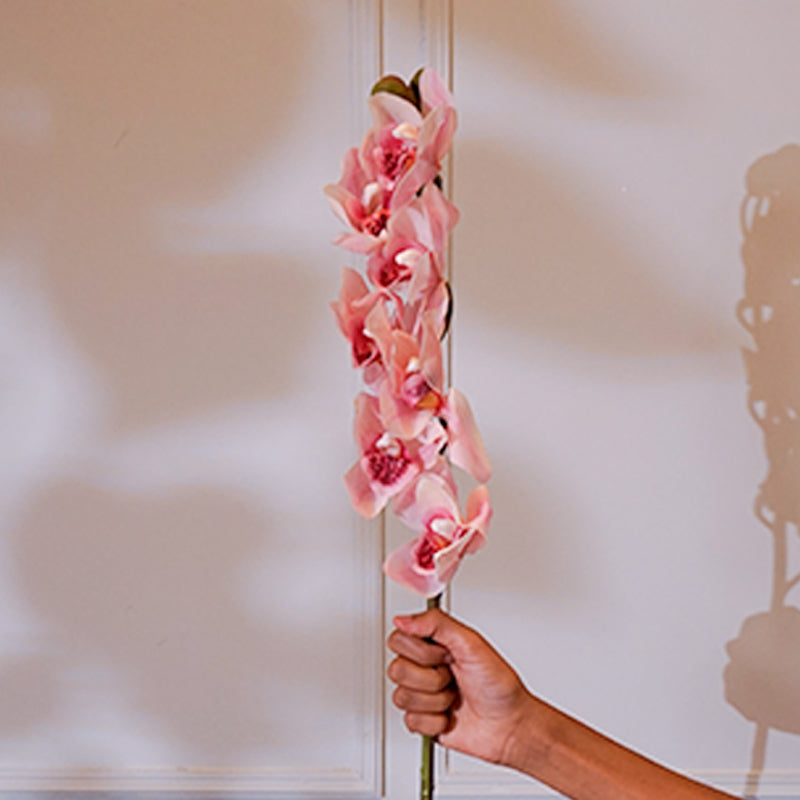Faux Silicone Orchid Cymbidium Flower Stick (Pink) - 35 CM media 3