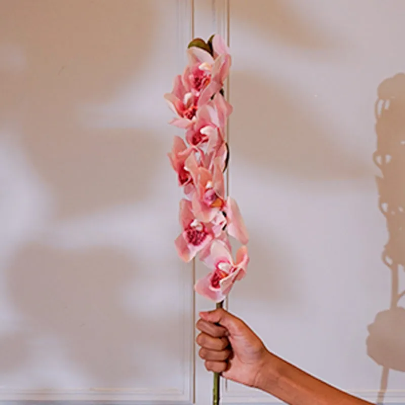 Faux Silicone Orchid Cymbidium Flower Stick (Pink) - 35 CM media 3