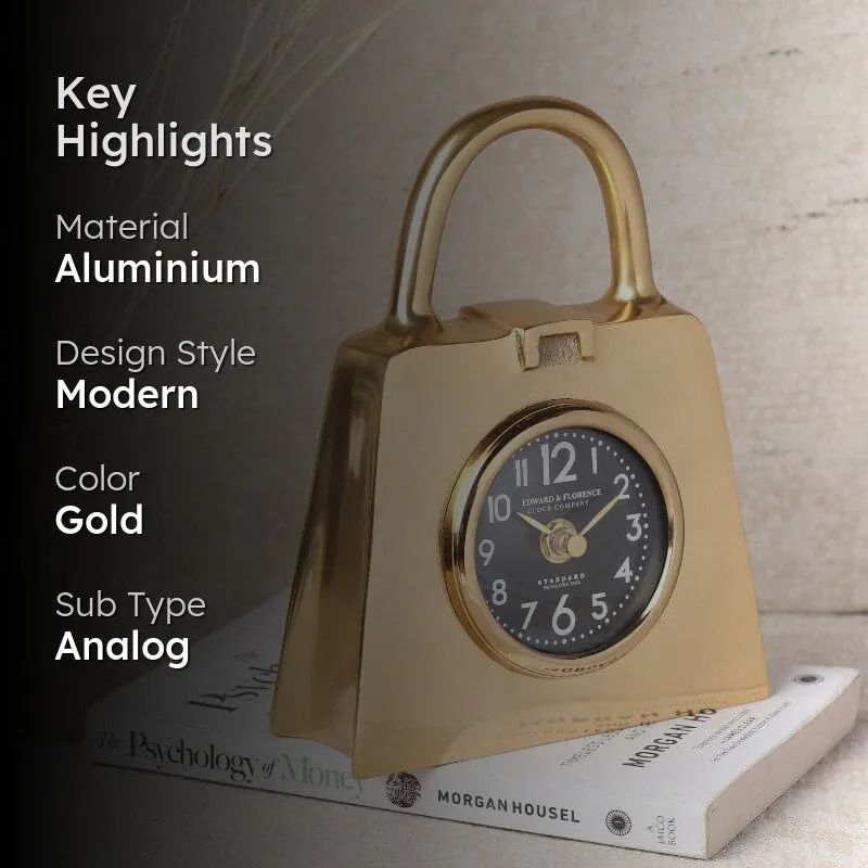 Shopping Show Table Clock - Gold media 2