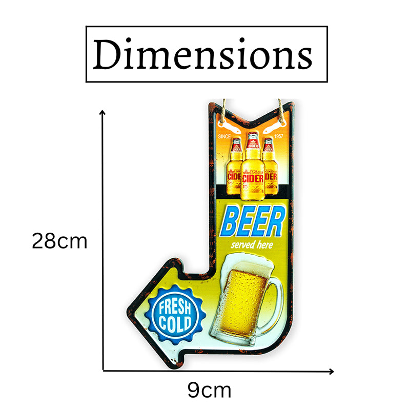 Fresh Cold Beer Retro  Arrow Metal Wall Accent media 5