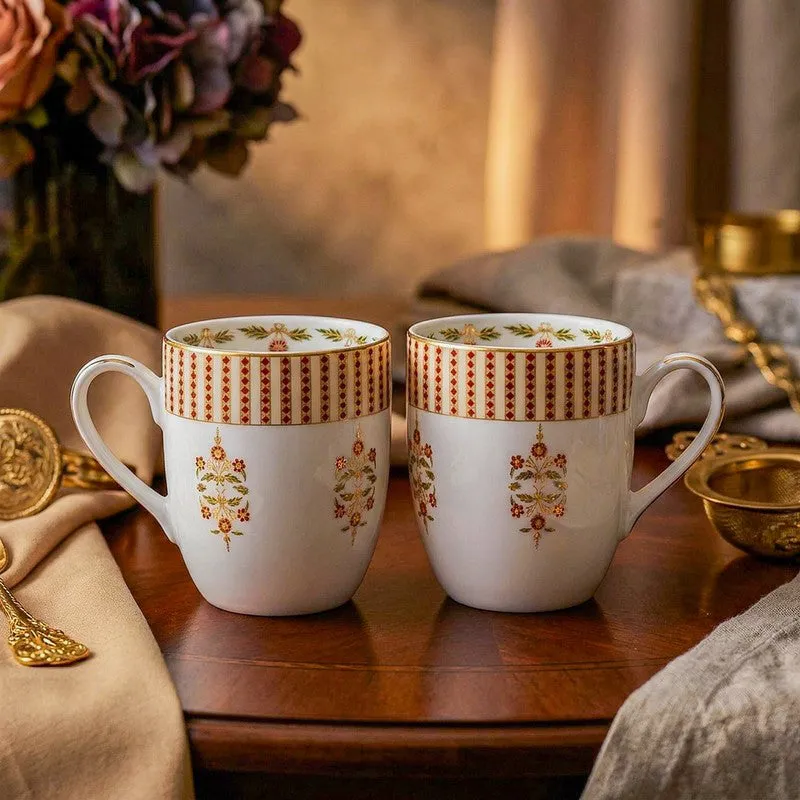 Gilded Coupe 24k Gold Brushed Porcelain Coffee Mug(280 mL Each) - Set Of Four media 3