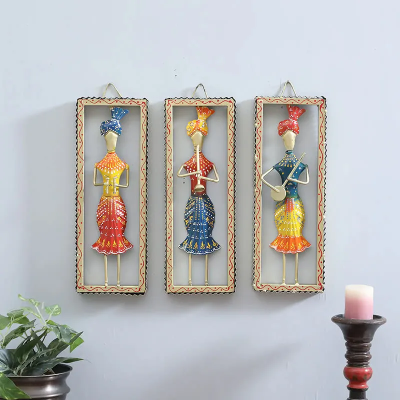 Turbaned Tribe Iron Wall Accent - Set Of Three media 1