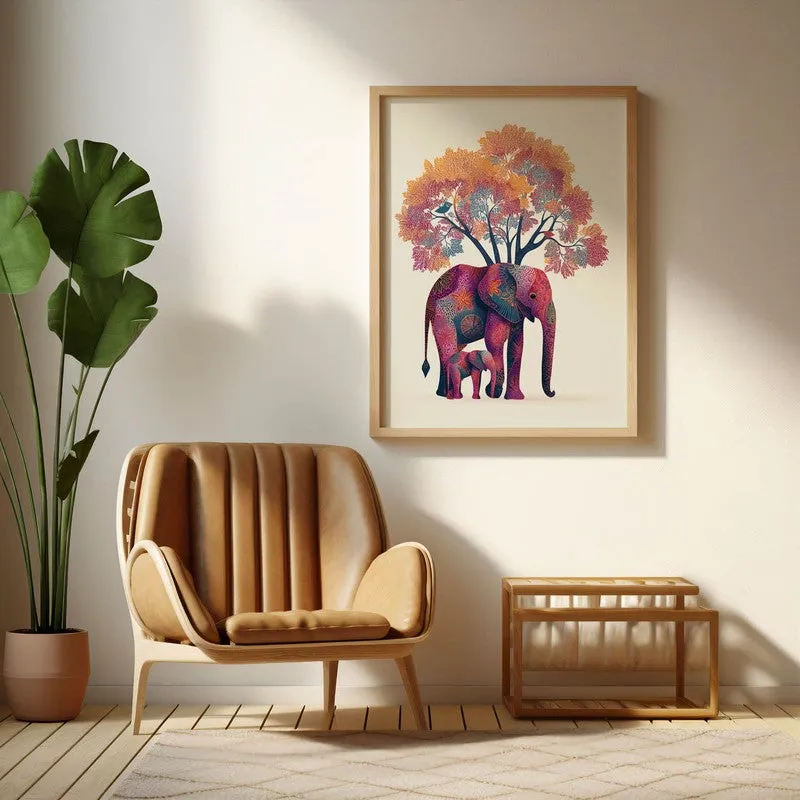 Gajra Canvas Wall Painting With Brown Frame media 5