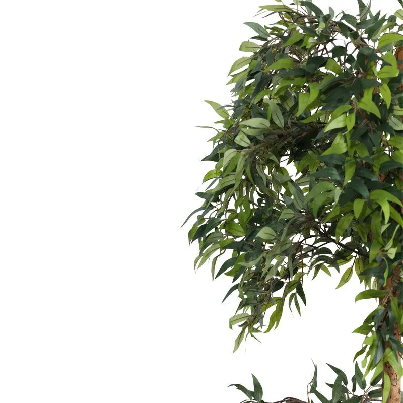 Artificial Ficus Bonsai Plant With Black Plastic Pot - 5.2 ft media 6