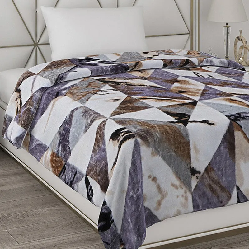 Monte Carlo Rustic Harmony Blanket (Grey,White)- 550 GSM media 4
