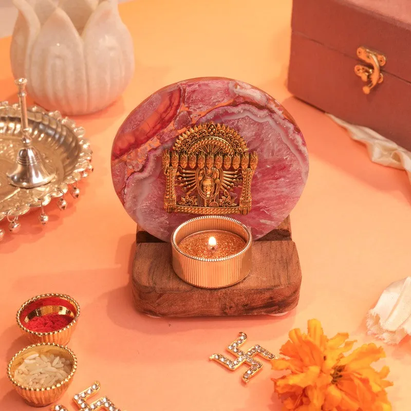 Majestic Devotion Lord Narayan Tealight Candle Holder media 3