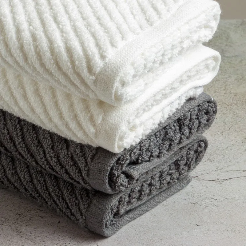 Nautica Riviera Soft Cotton Hand & Face Towel (Grey & White) - Set Of Four media 5