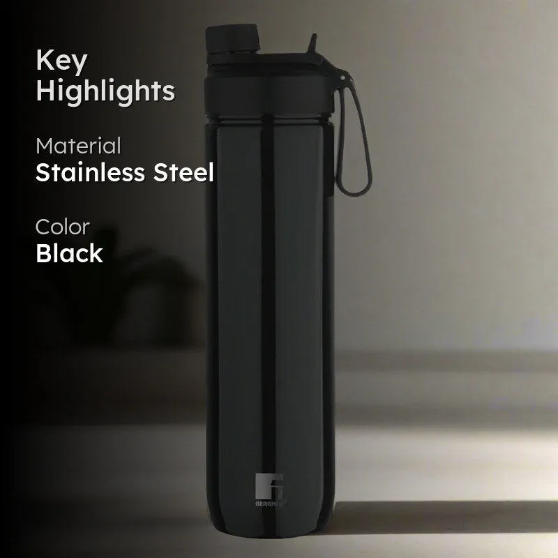 Bergner Walking Sipmate Thermosteel Hot And Cold Flask (Black) - 530 mL media 2