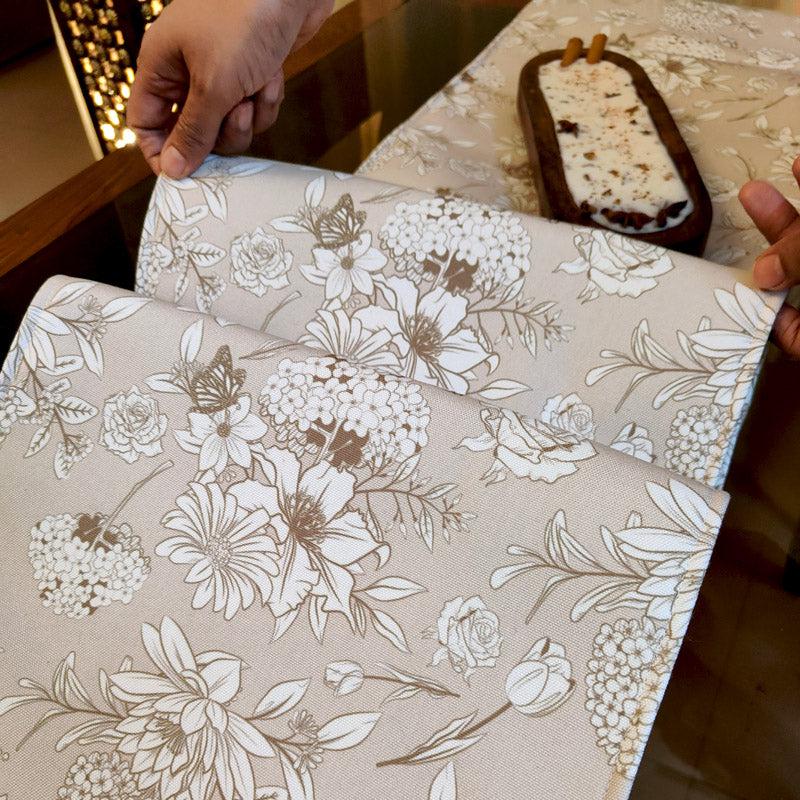 Orvadia Floral Poly Canvas Table runner media 3