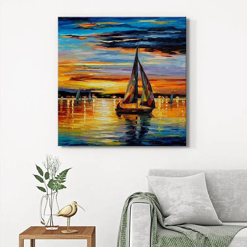 Twilight Boat Trip Wall Painting media 1