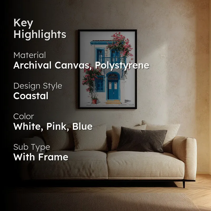 Window Shutters Canvas Wall Painting - Black Frame media 2