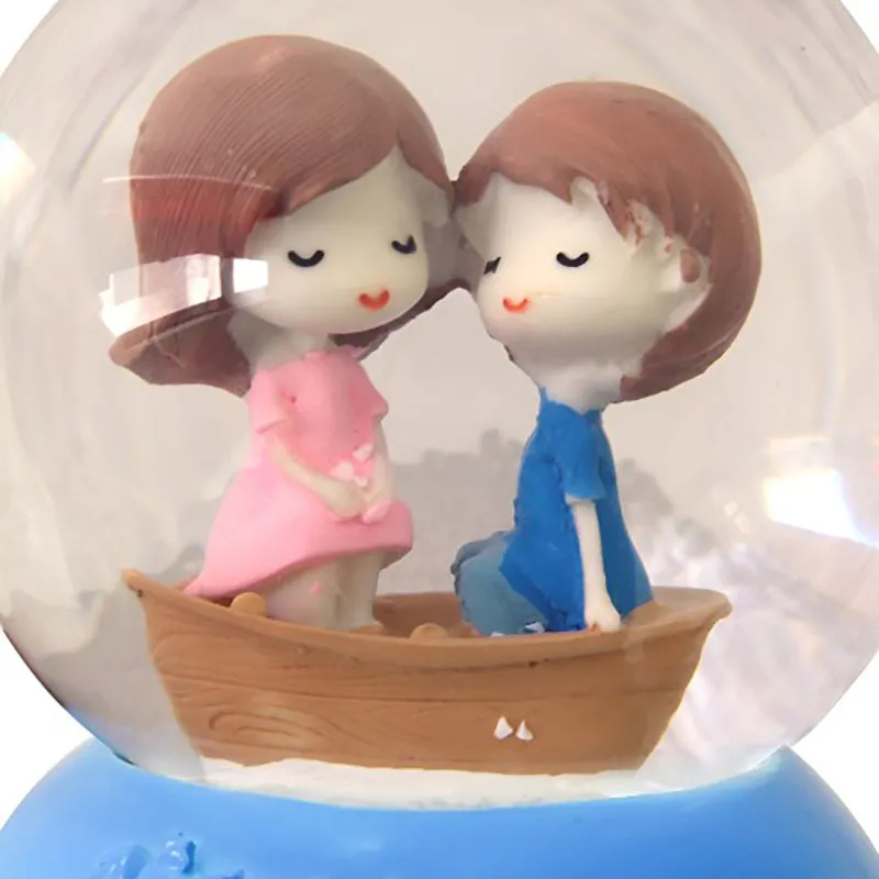 Frosty Romance Glass Snow Globe Showpiece media 4