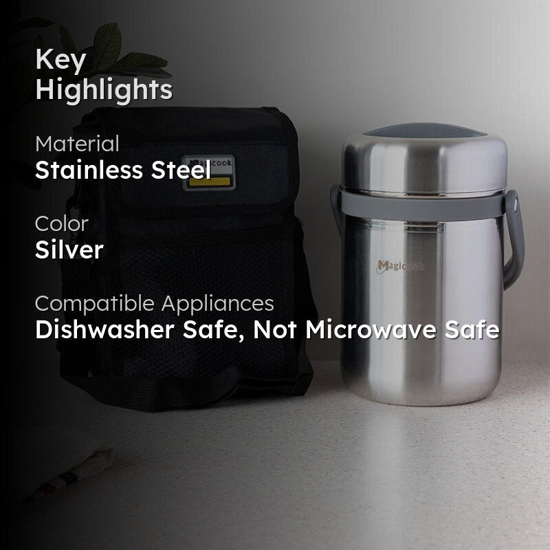 Cassa Insulated Lunch Box (Grey) 2500 ML - Two Piece Set media 2