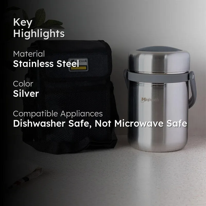 Cassa Insulated Lunch Box (Grey) 2500 ML - Two Piece Set media 2
