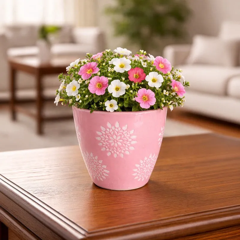 Flora Blush Ceramic Planter (Pink) - Set of Two media 6