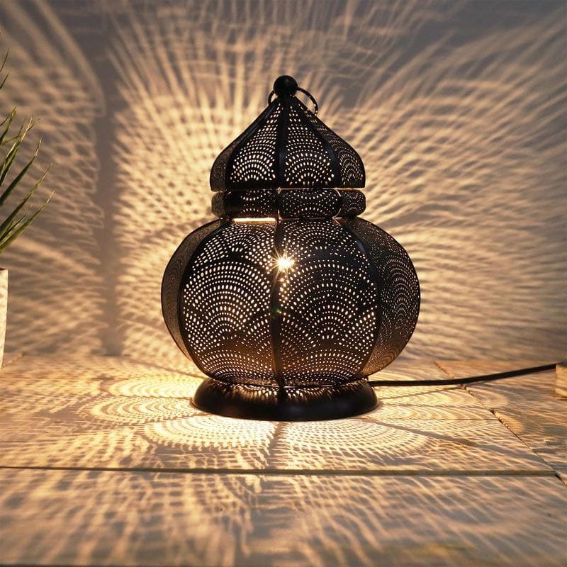 Antique Turkish Lantern Metal Table Lamp - Copper media 3