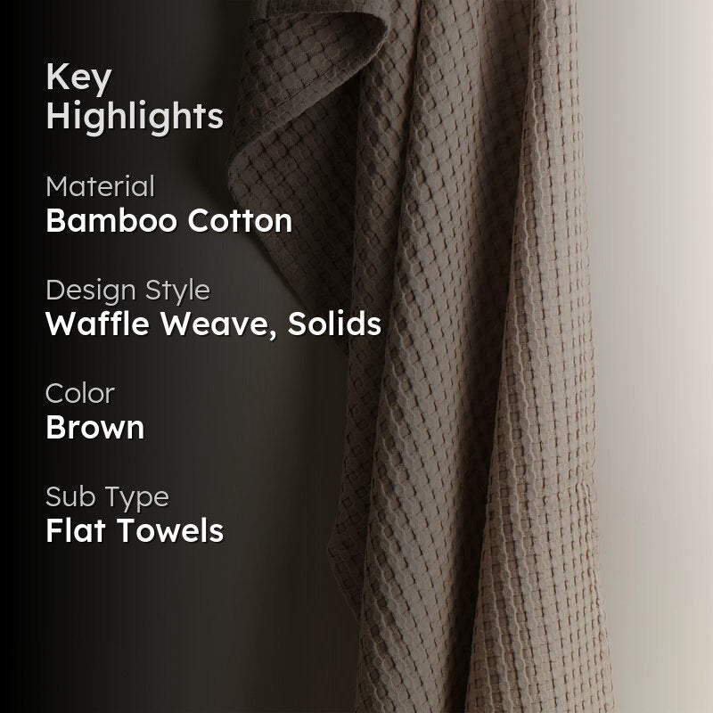 Beehive Bamboo Textured Waffle Bath Towel - Beige media 2