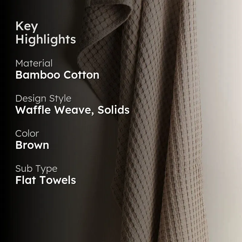 Beehive Bamboo Textured Waffle Bath Towel - Beige media 2