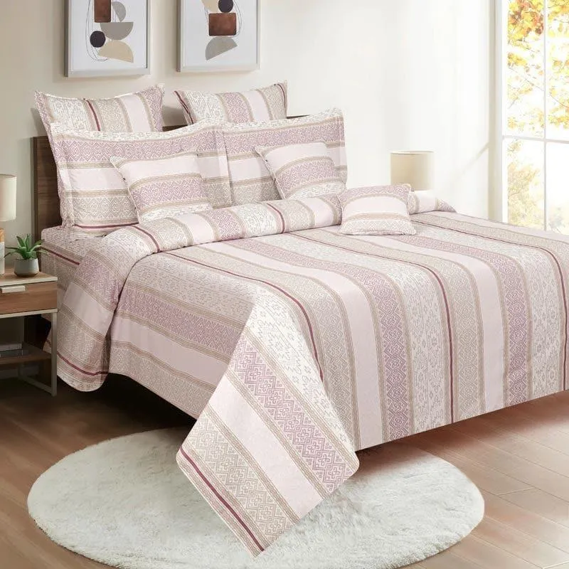 Swayam Marg Striped Cotton Bedsheet - 200 TC media 1