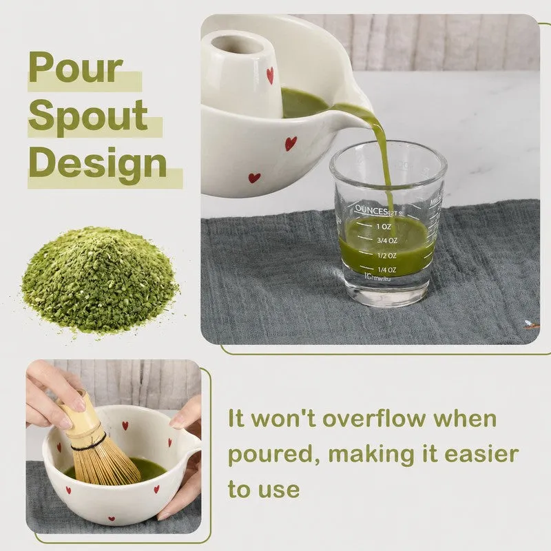 Kokoro Ceramic Matcha Bowl & Whisk Holder Set (450 mL) - Two Piece Set media 6