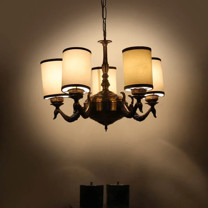 Algona Cylindrical Golden Antique Ceiling Lamp media 1
