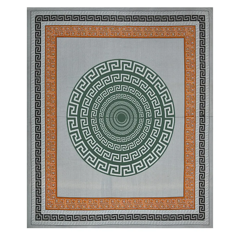 Tulika Treasure Geometric Cotton Bedsheet (Green) - 150 TC media 6